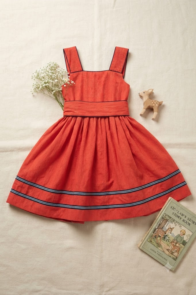 Orange Flare Cotton Dress