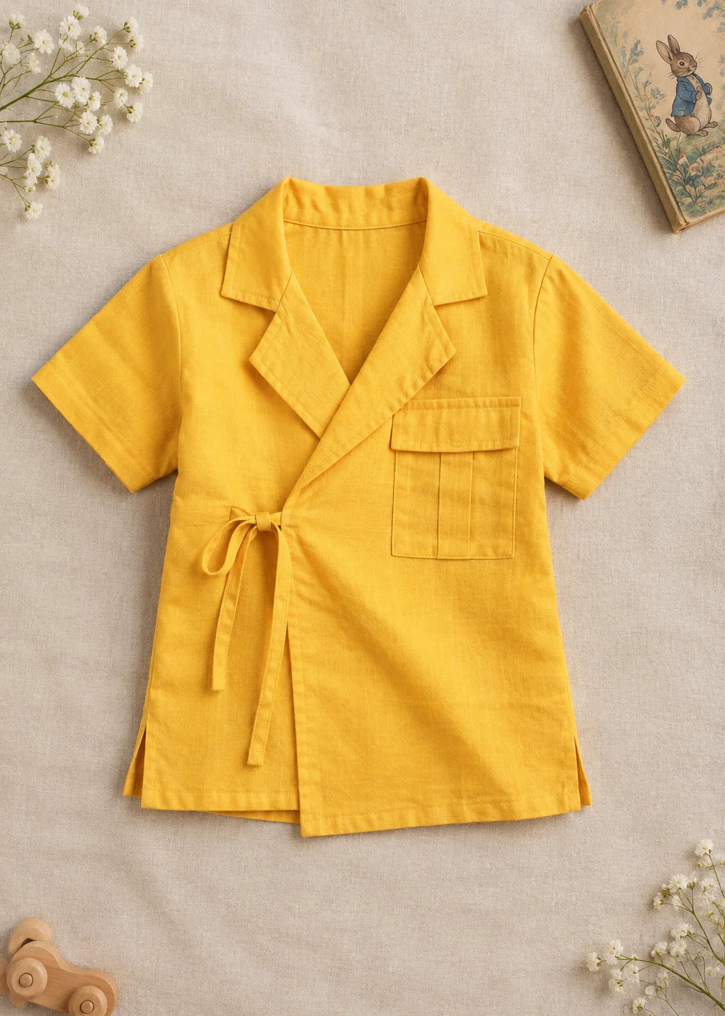 Yellow Knot Detail Shirt