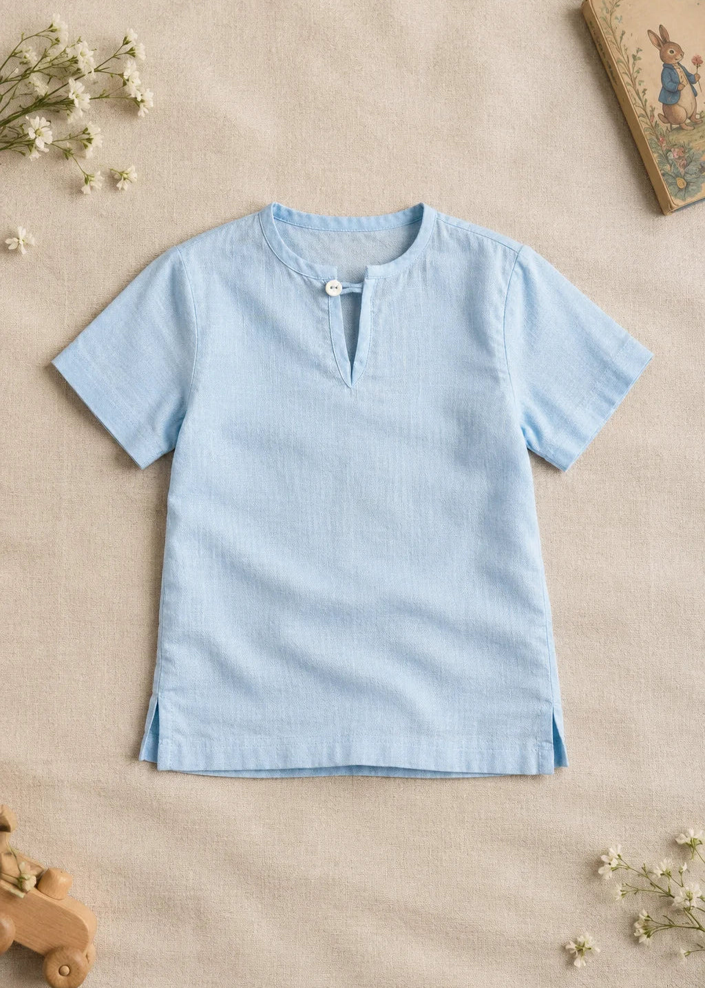 Light Blue Soft Cotton T-shirt
