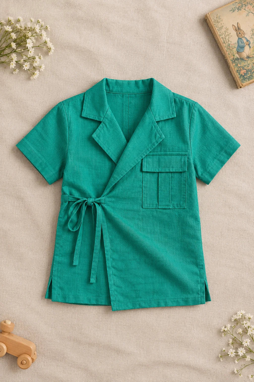 Teal Knot Detail Shirt