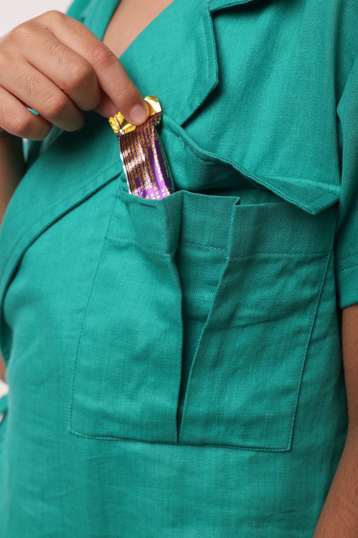 Teal Knot Detail Shirt