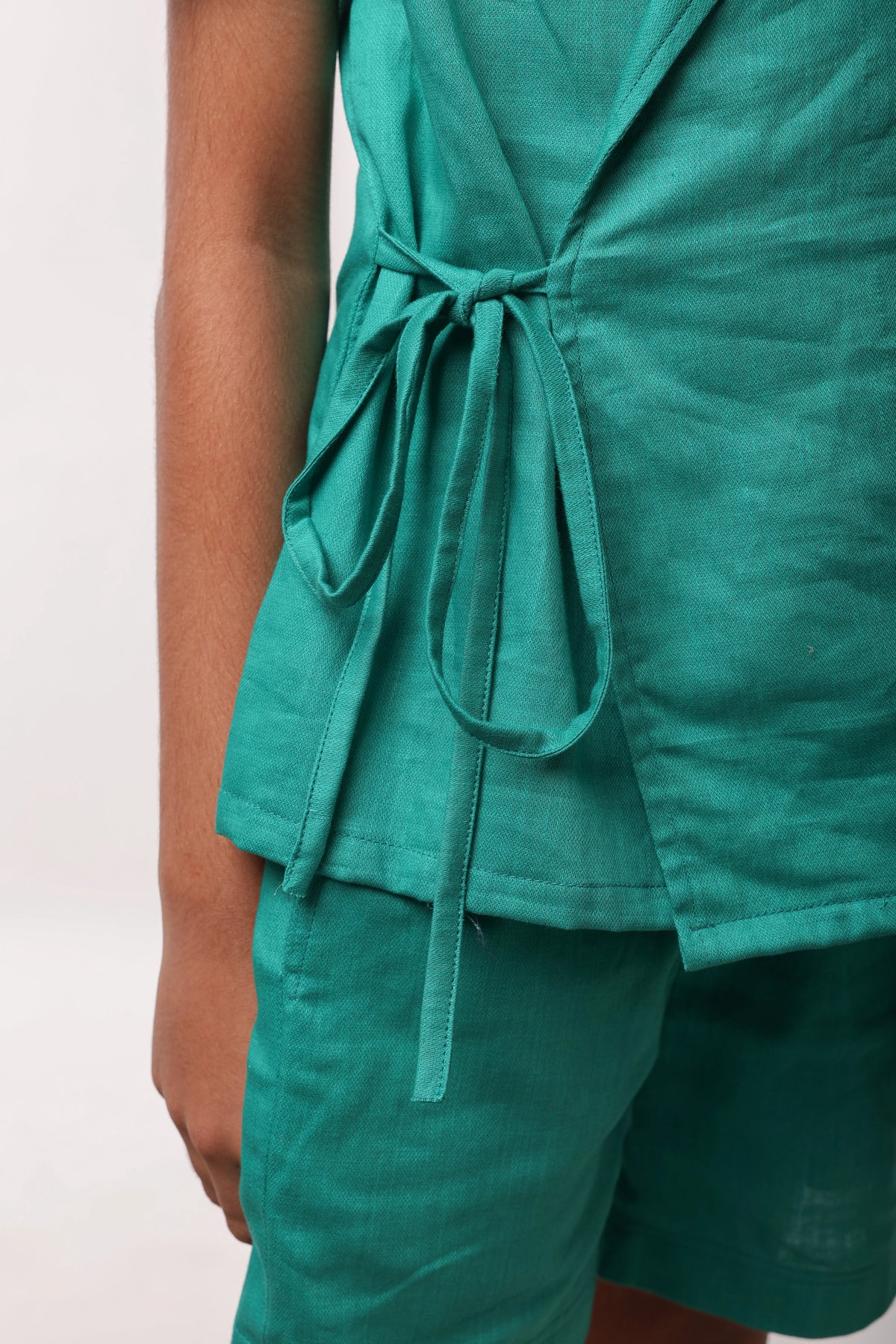 Teal Knot Detail Shirt