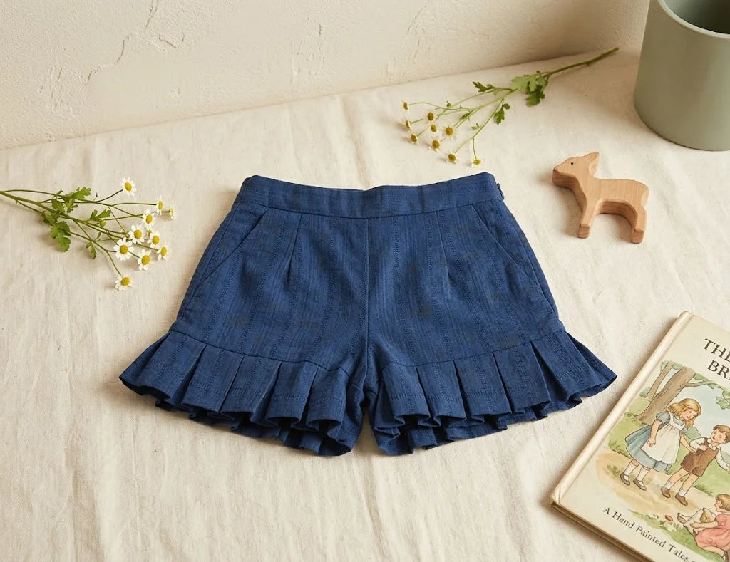 Navy Blue Textured Short