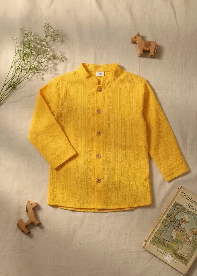 Yellow Textured Shirt