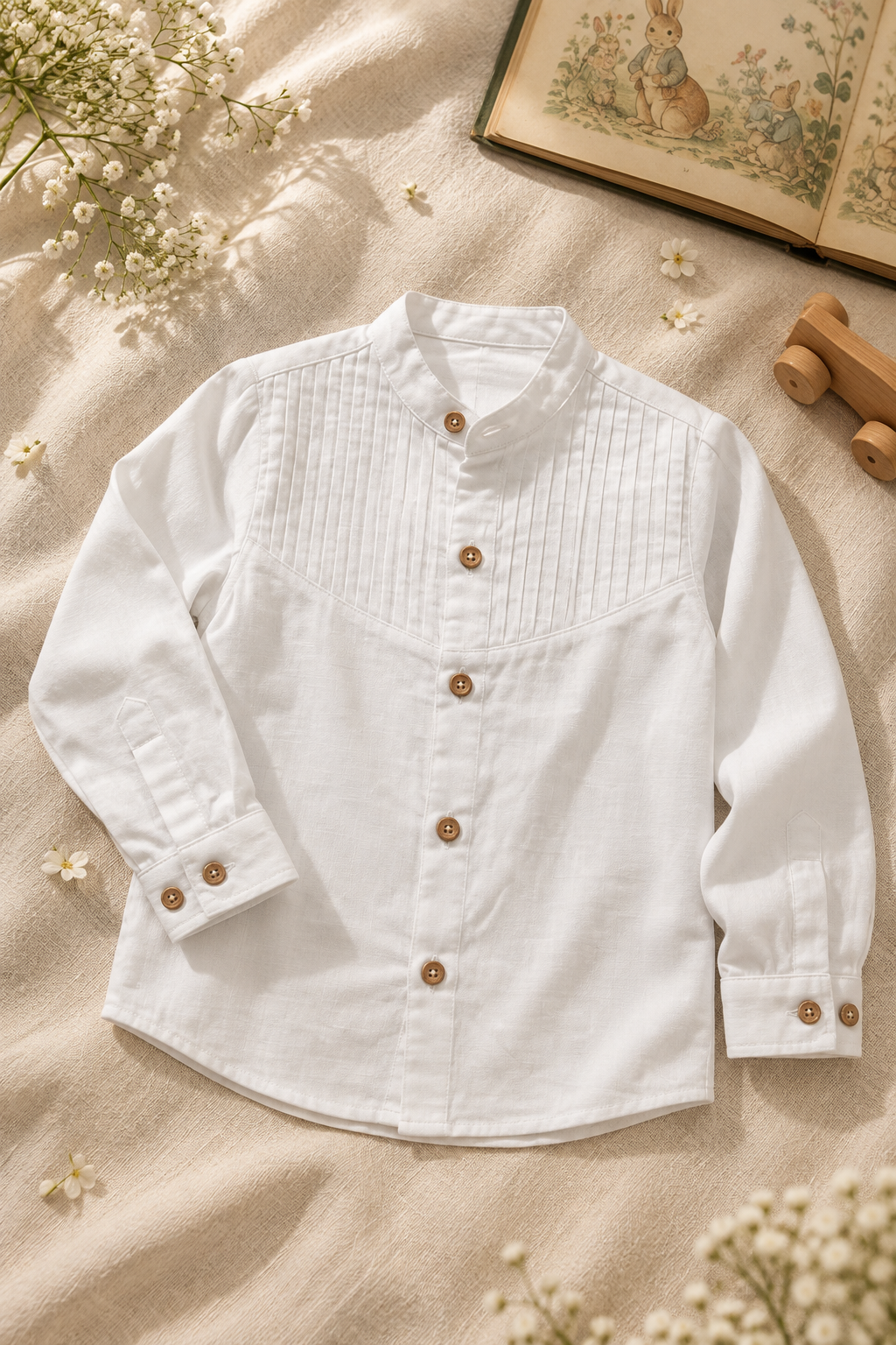 White Pintucks Shirt
