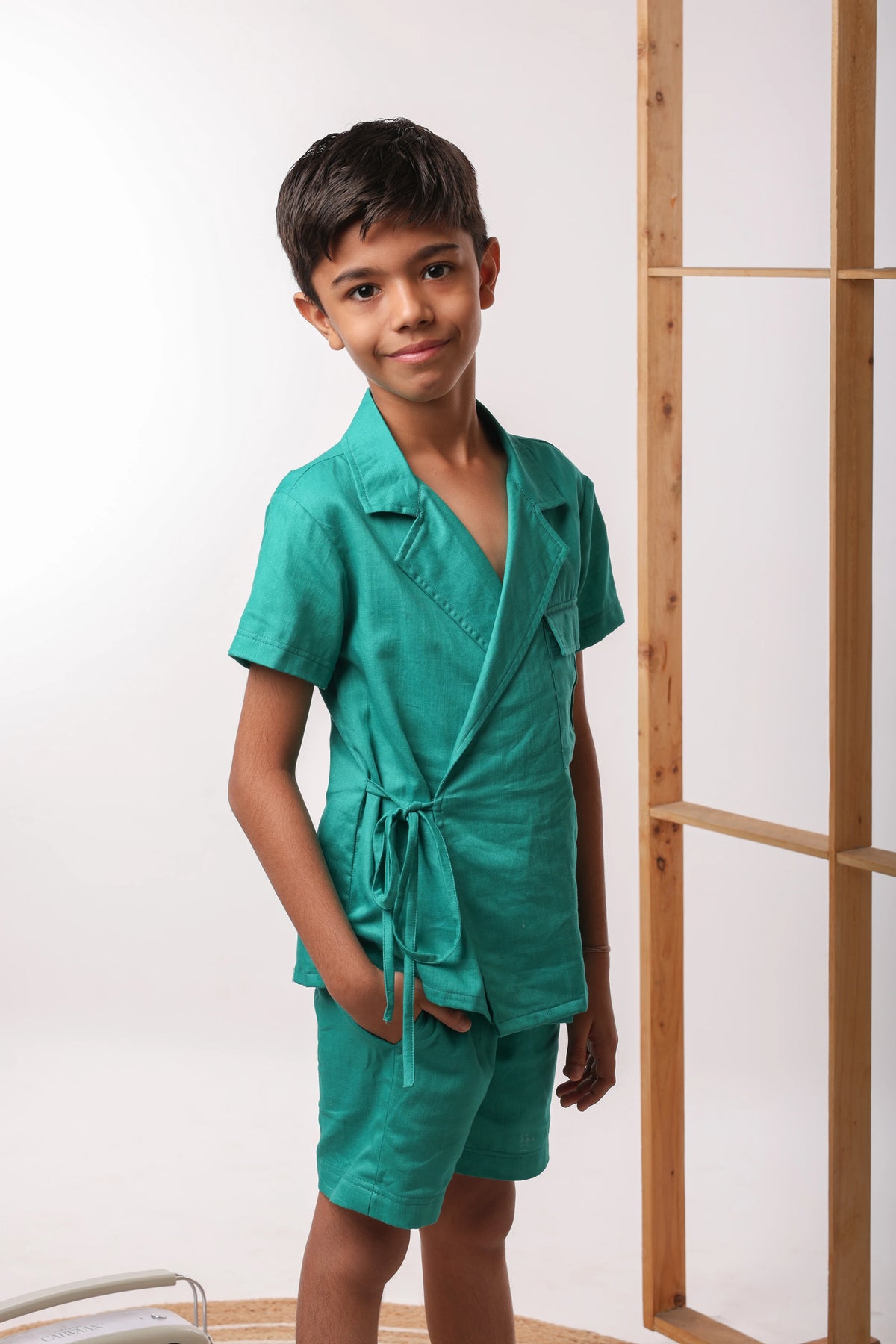 Teal Knot Detail Shirt