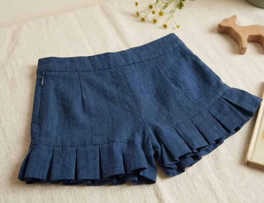 Navy Blue Textured Short