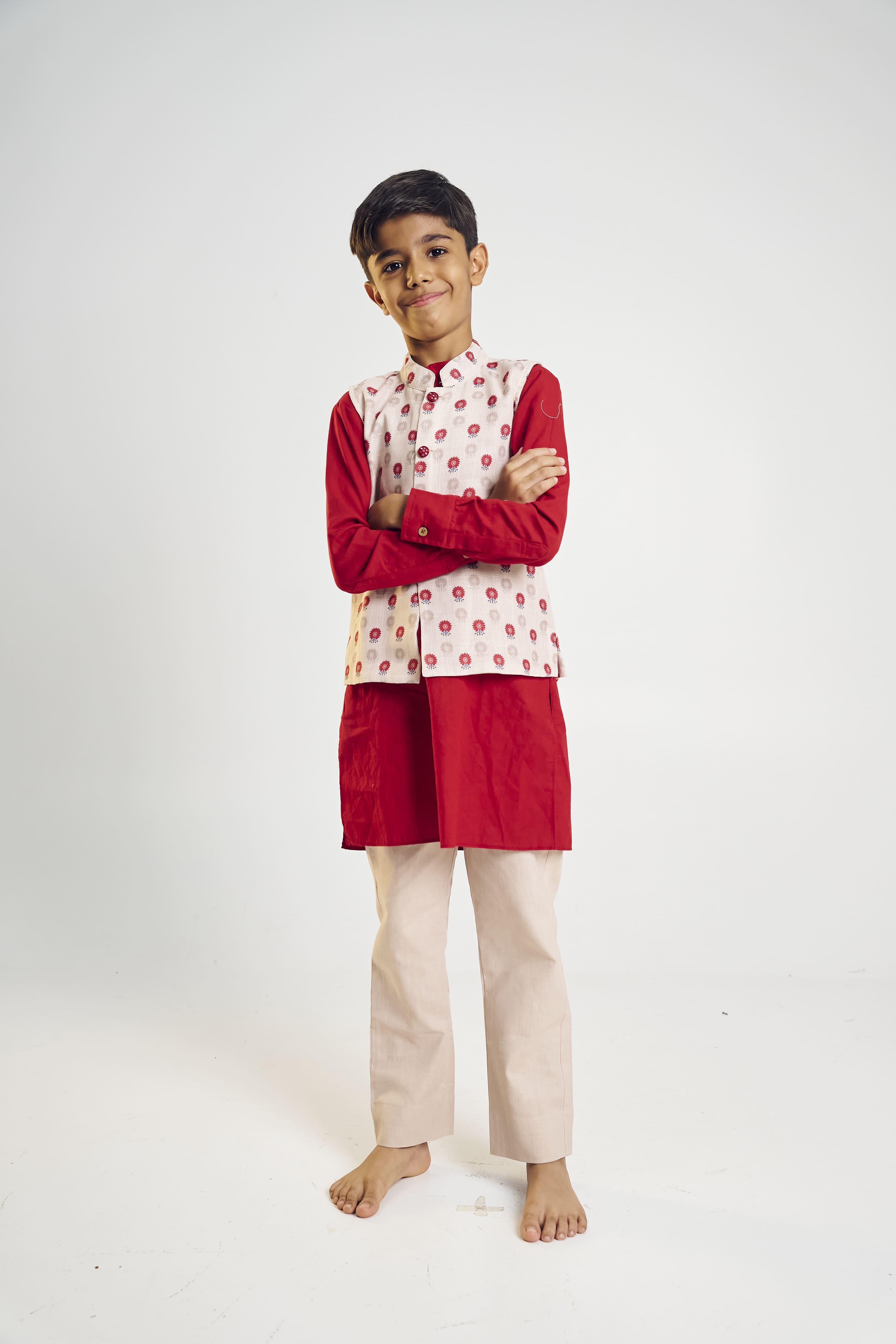 Nazuk – Scarlet Bloom Jacket Kurta Set
