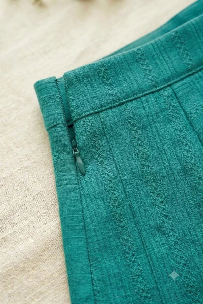 Teal Textured Shorts