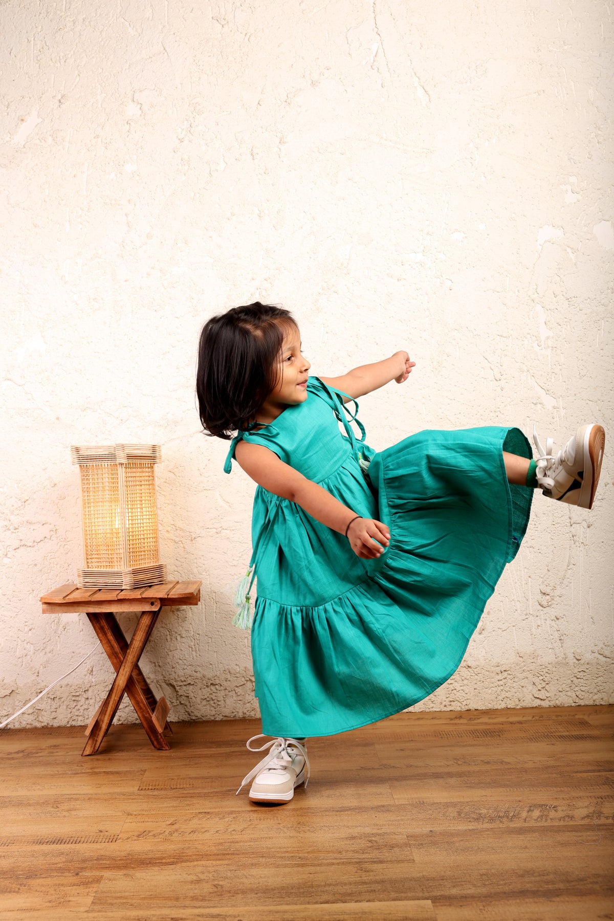 Teal Cotton Twirl Dress