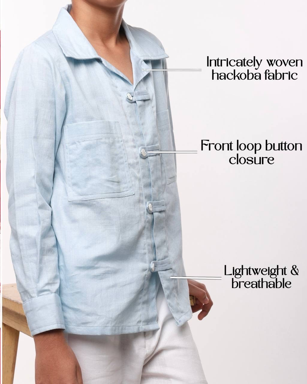 Frozen Sky Textured Shirt Set