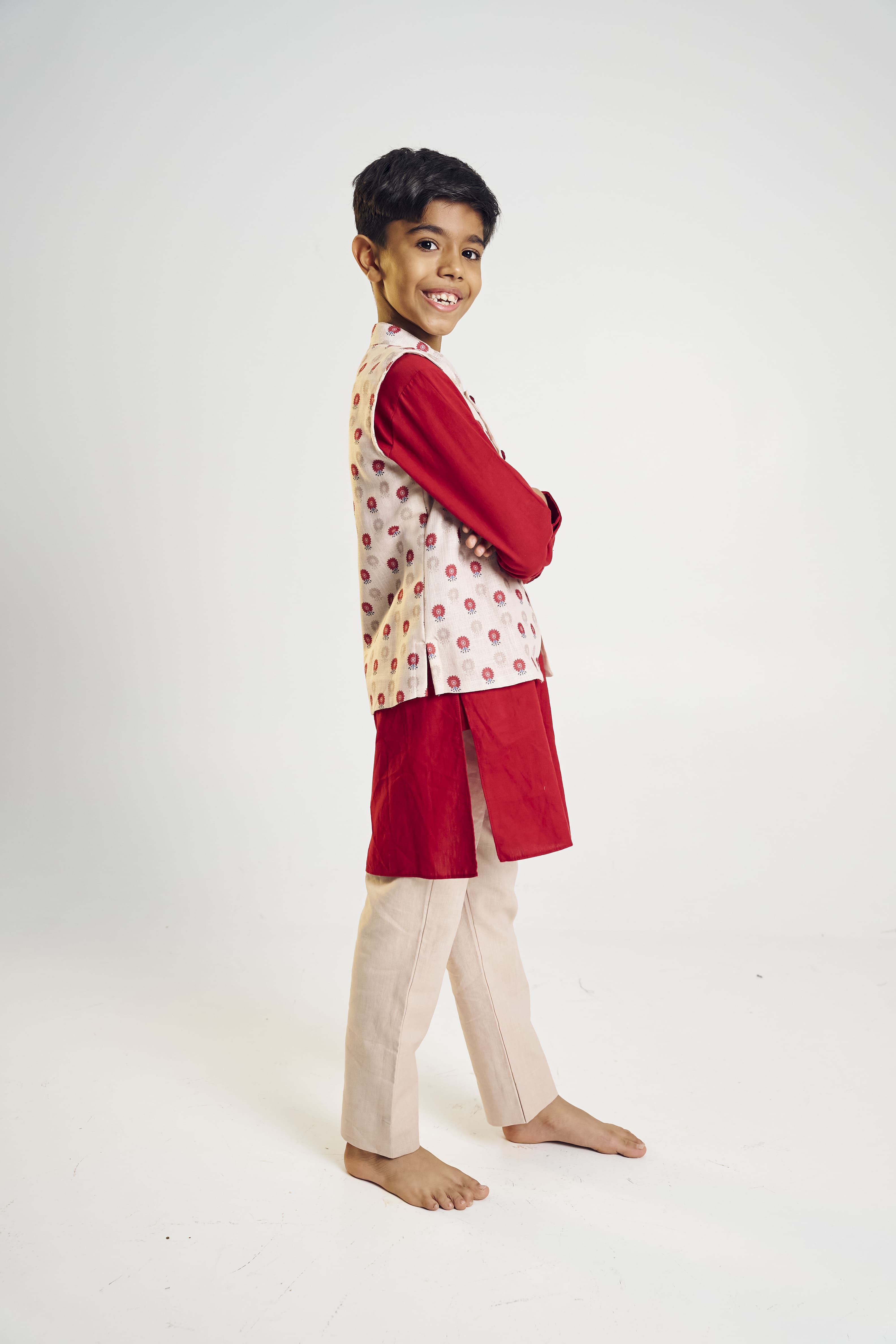 Nazuk – Scarlet Bloom Jacket Kurta Set