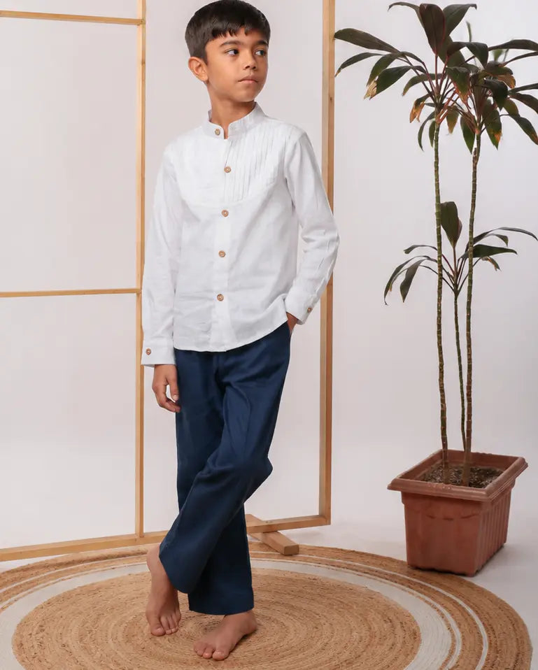 White Pintucks Shirt