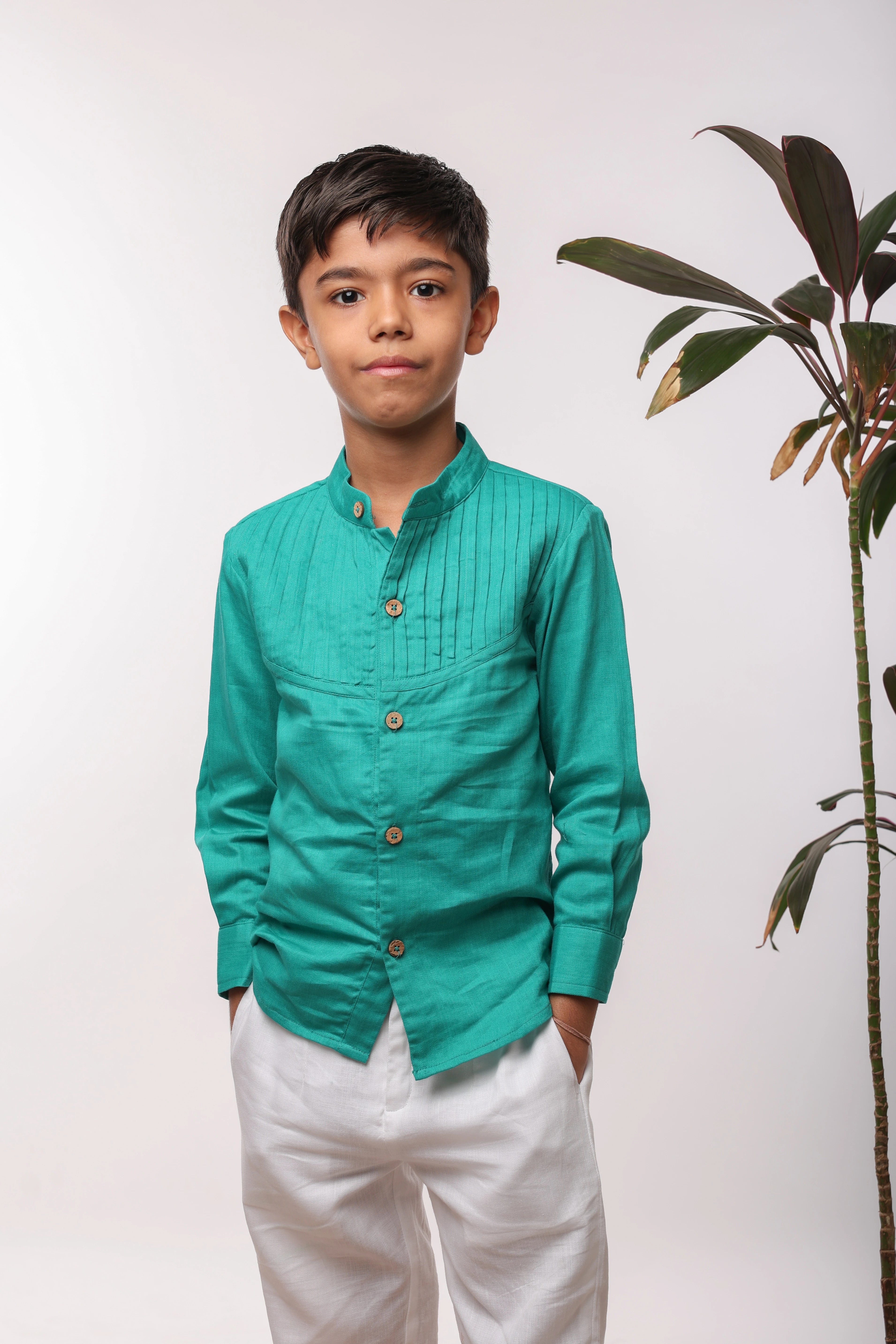 Green Pintucks Set