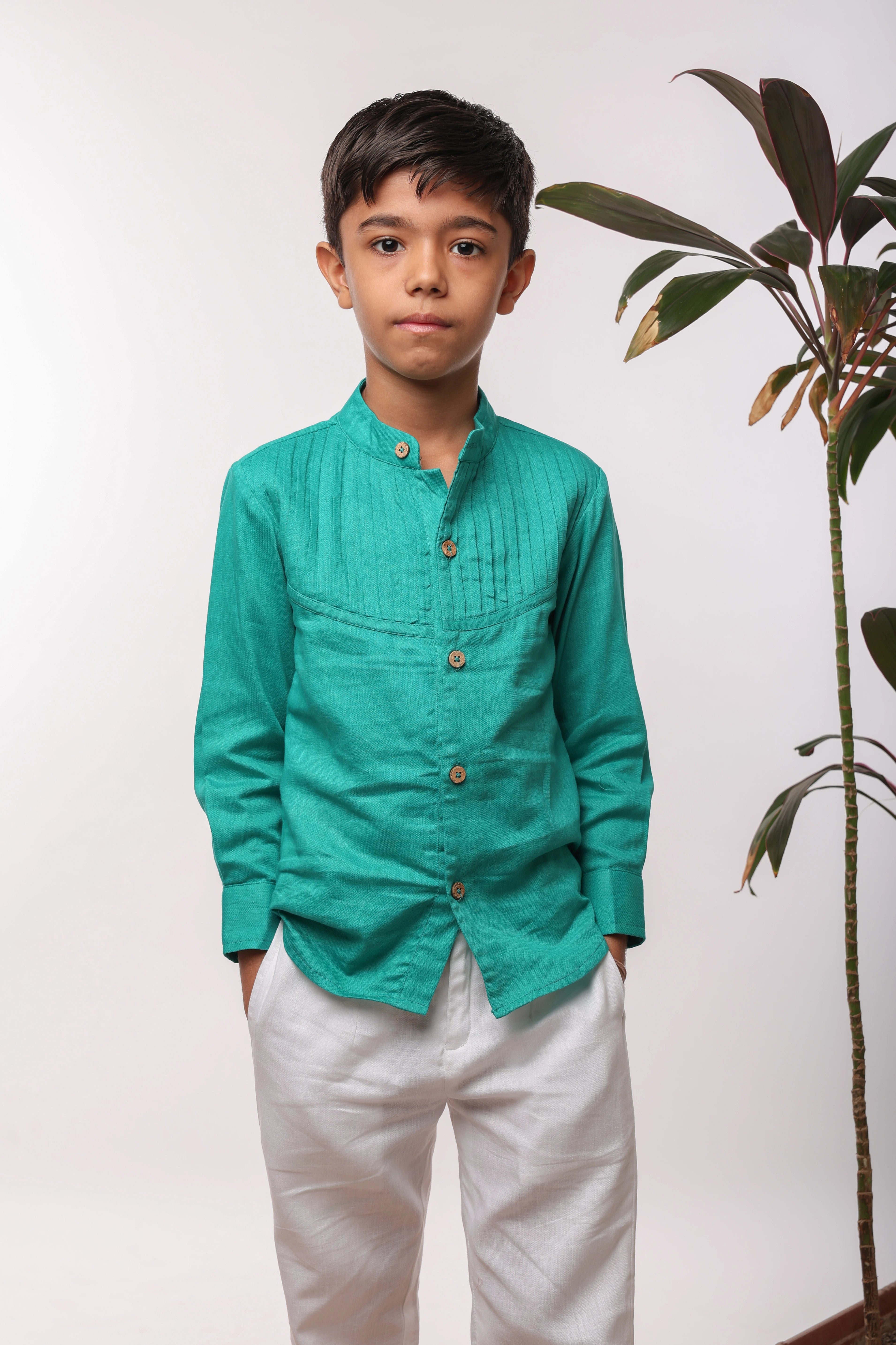 Green Pintucks Set