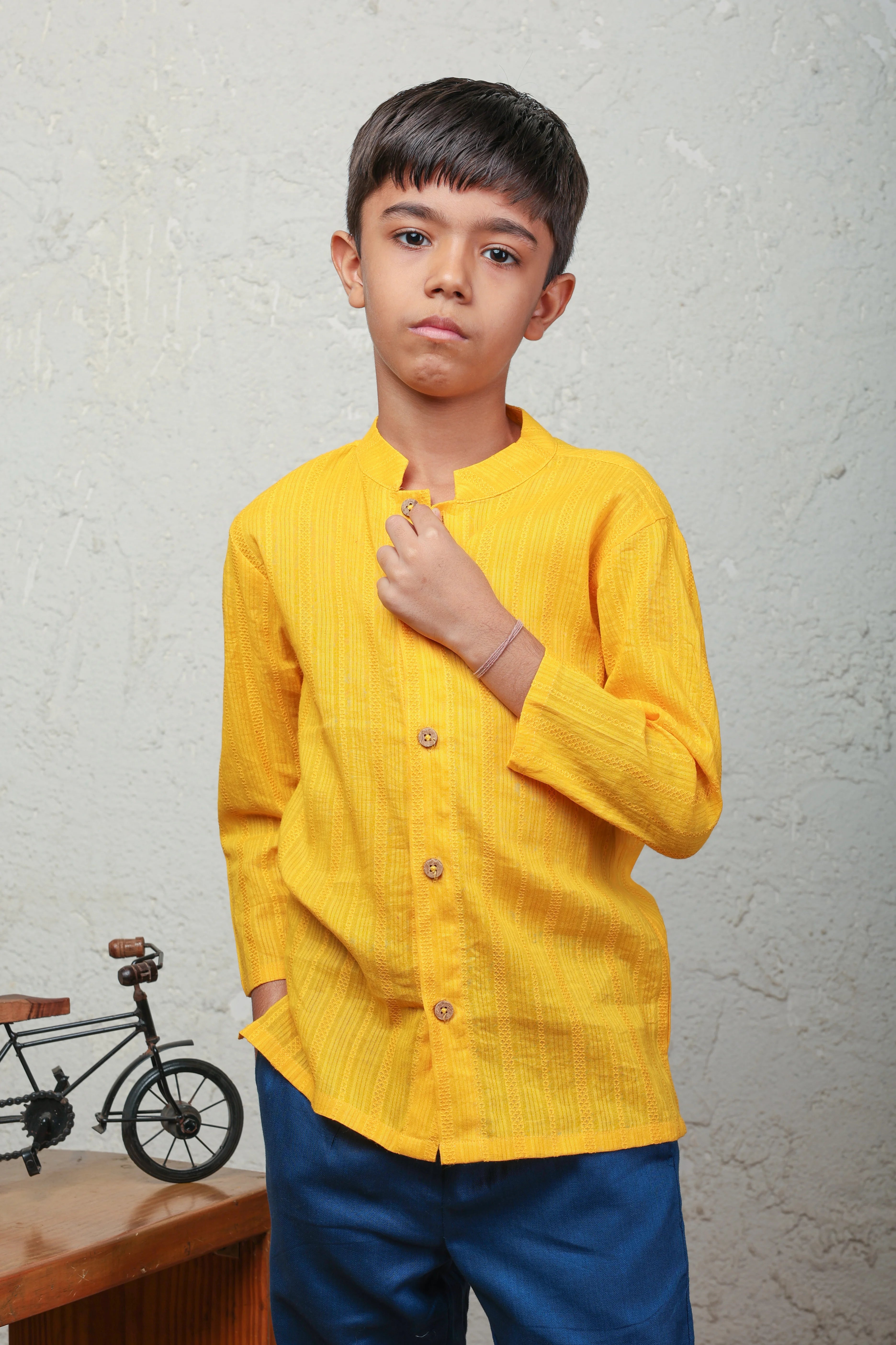 Yellow Textured Shirt