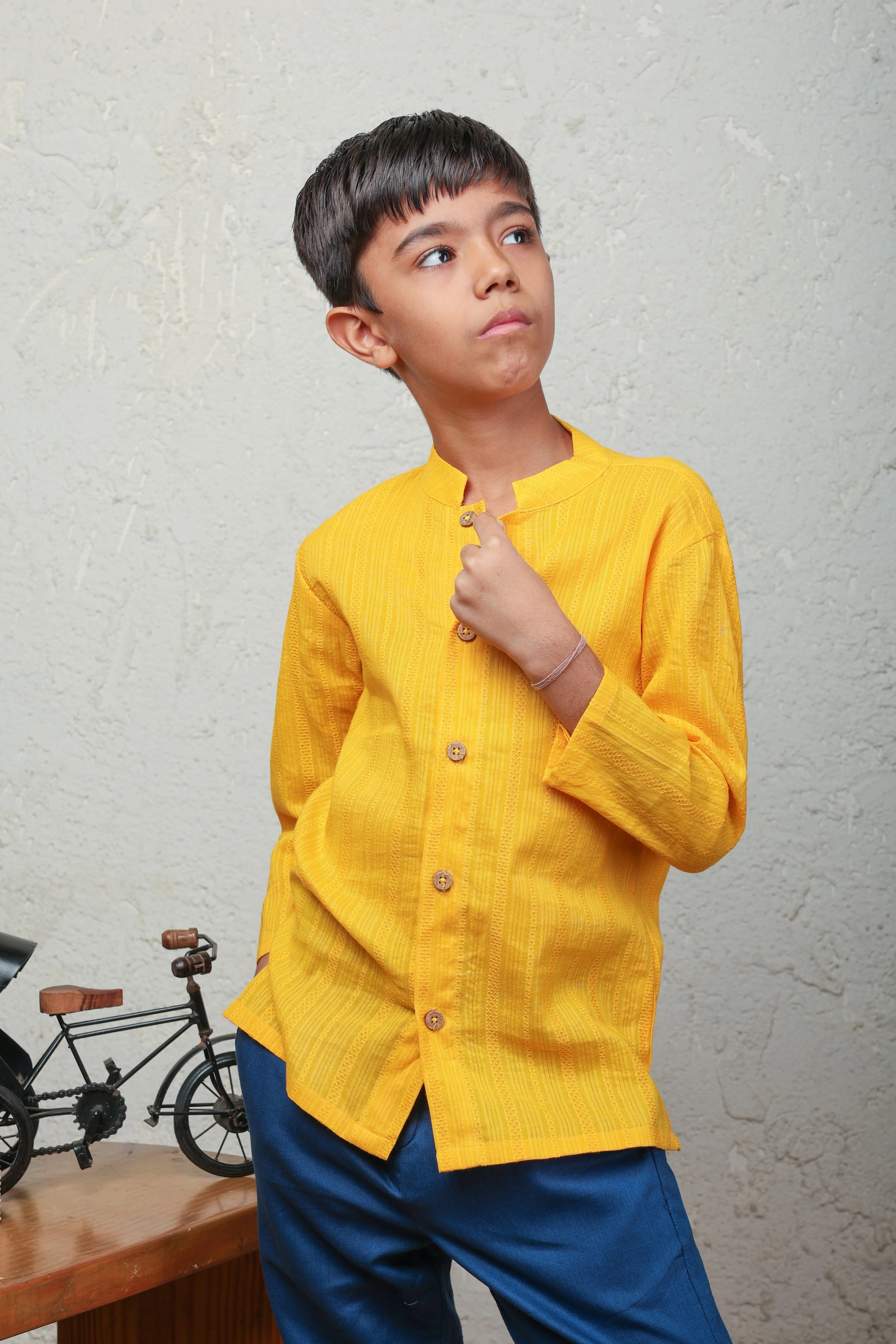 Yellow Textured Shirt