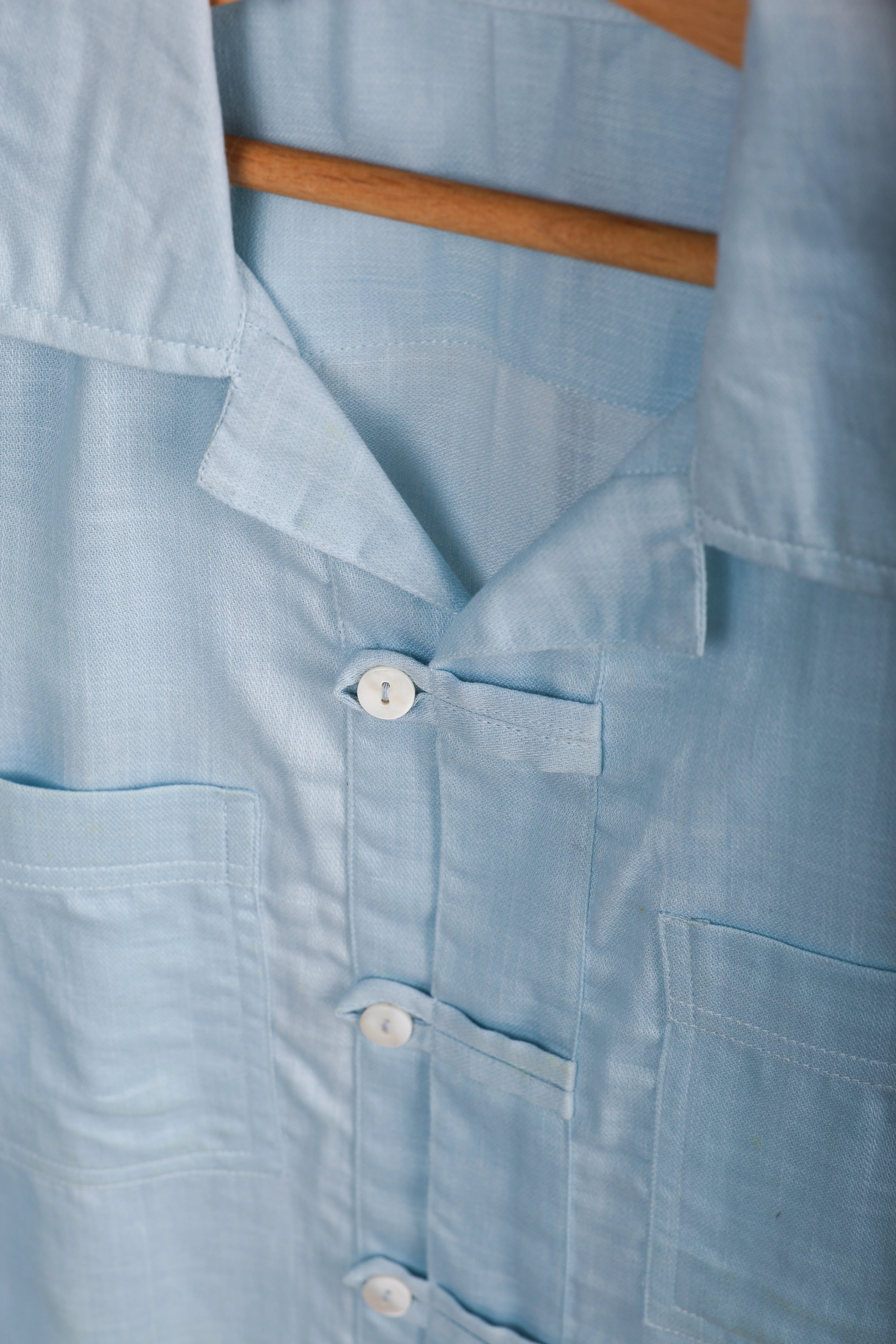 Light Blue Textured Shirt Set