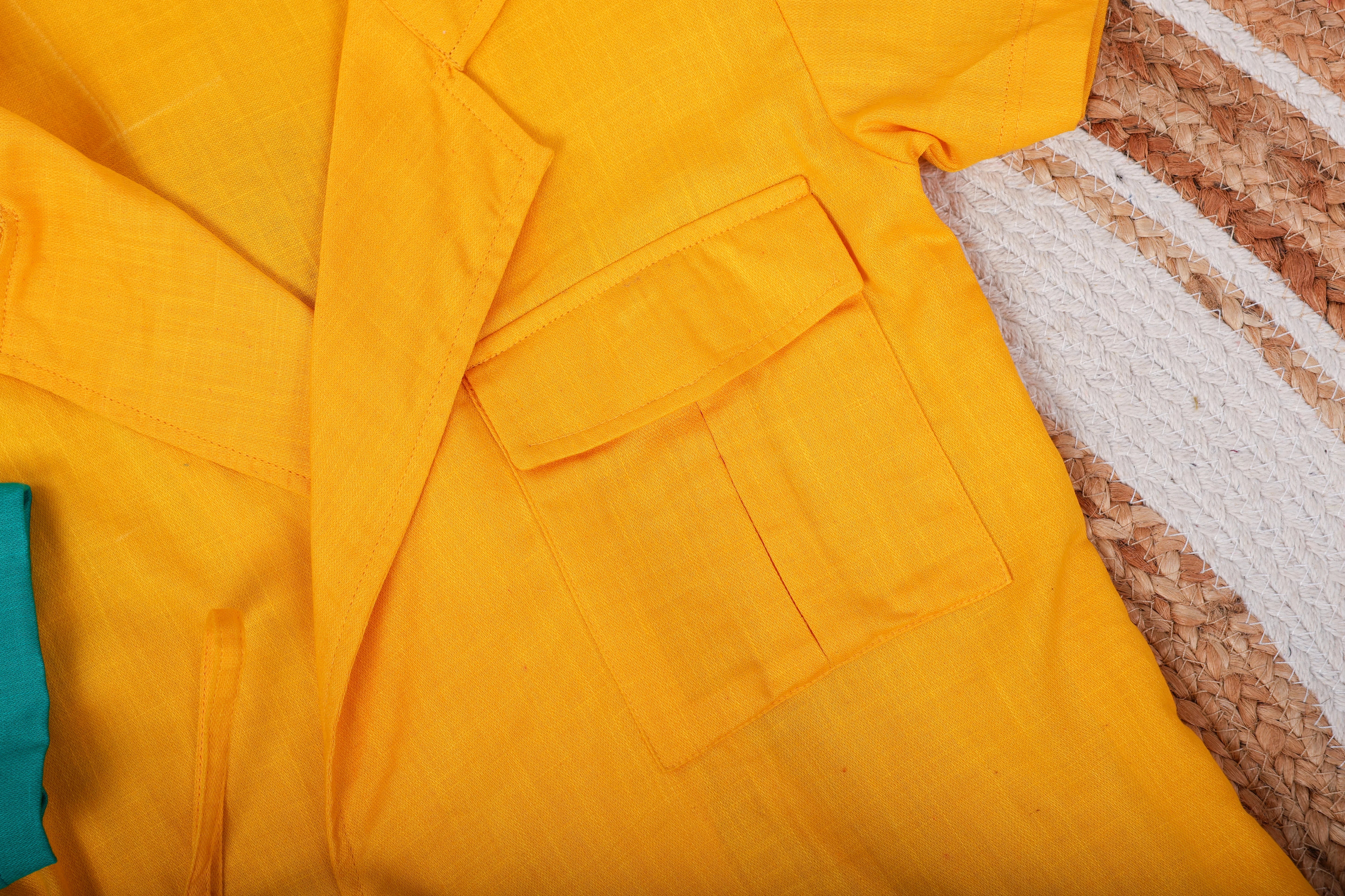 Yellow Knot Detail Co-ord Set