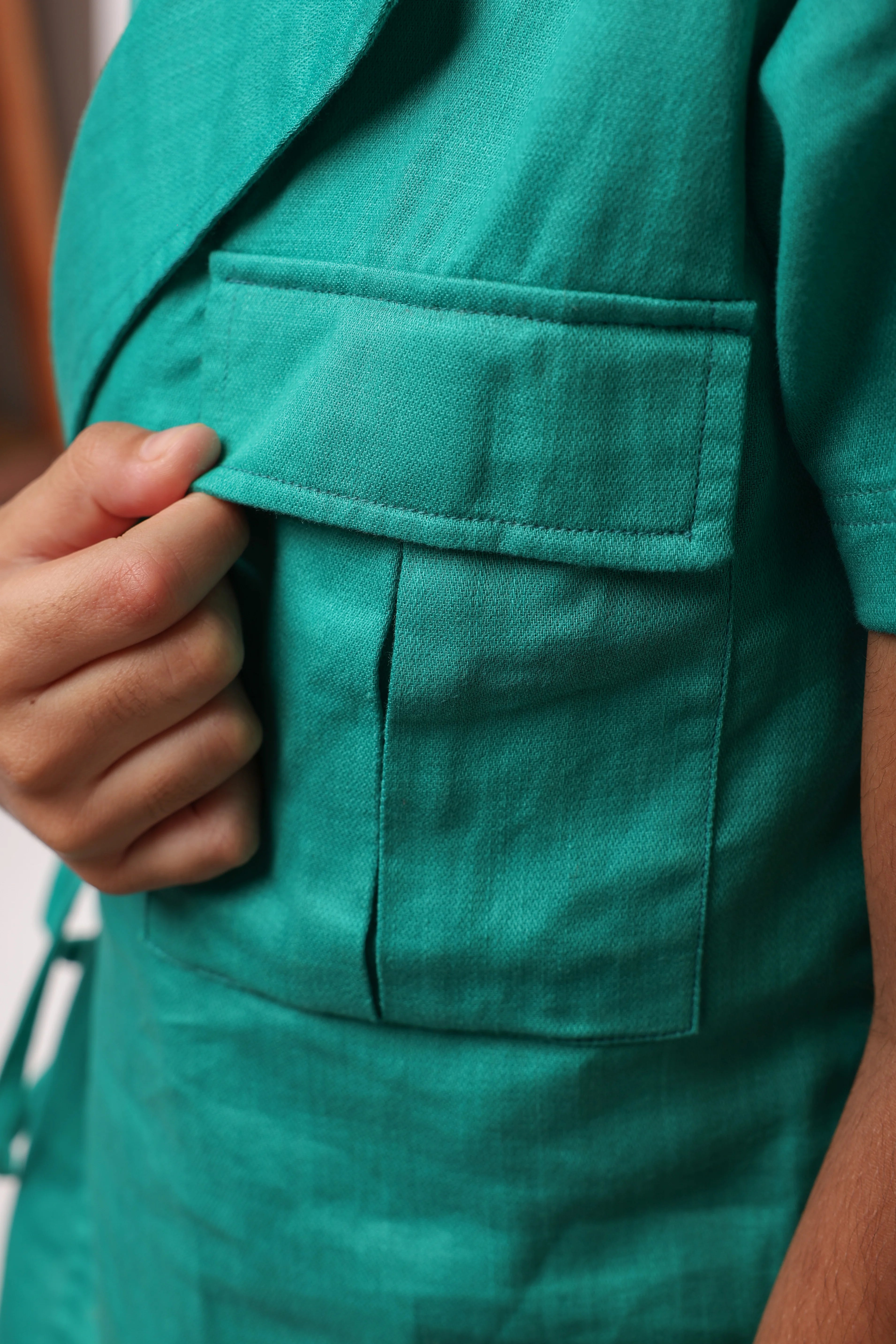 Green Knot Detail Co-ord Set