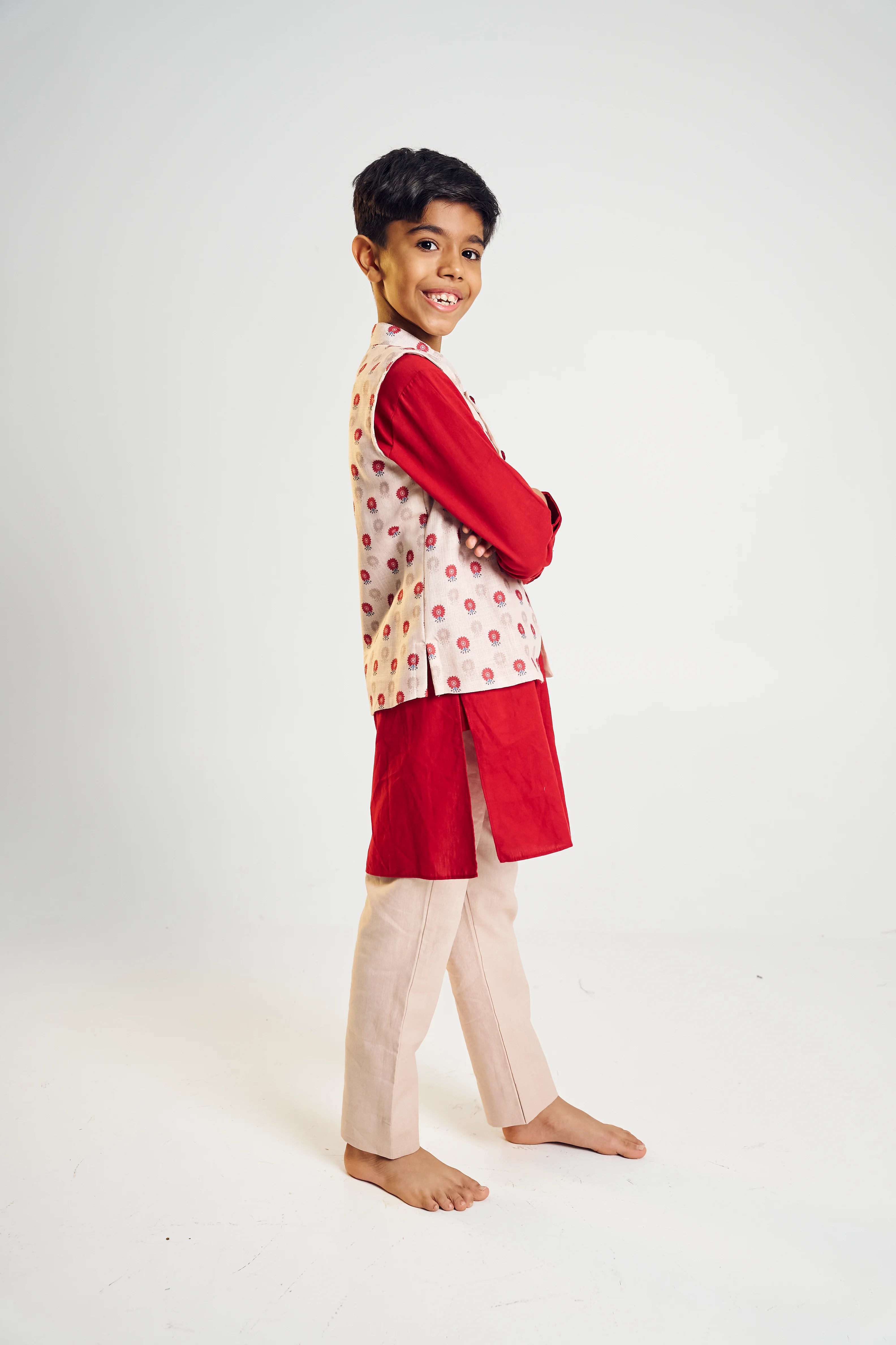 Scarlet Bloom Jacket Kurta Set