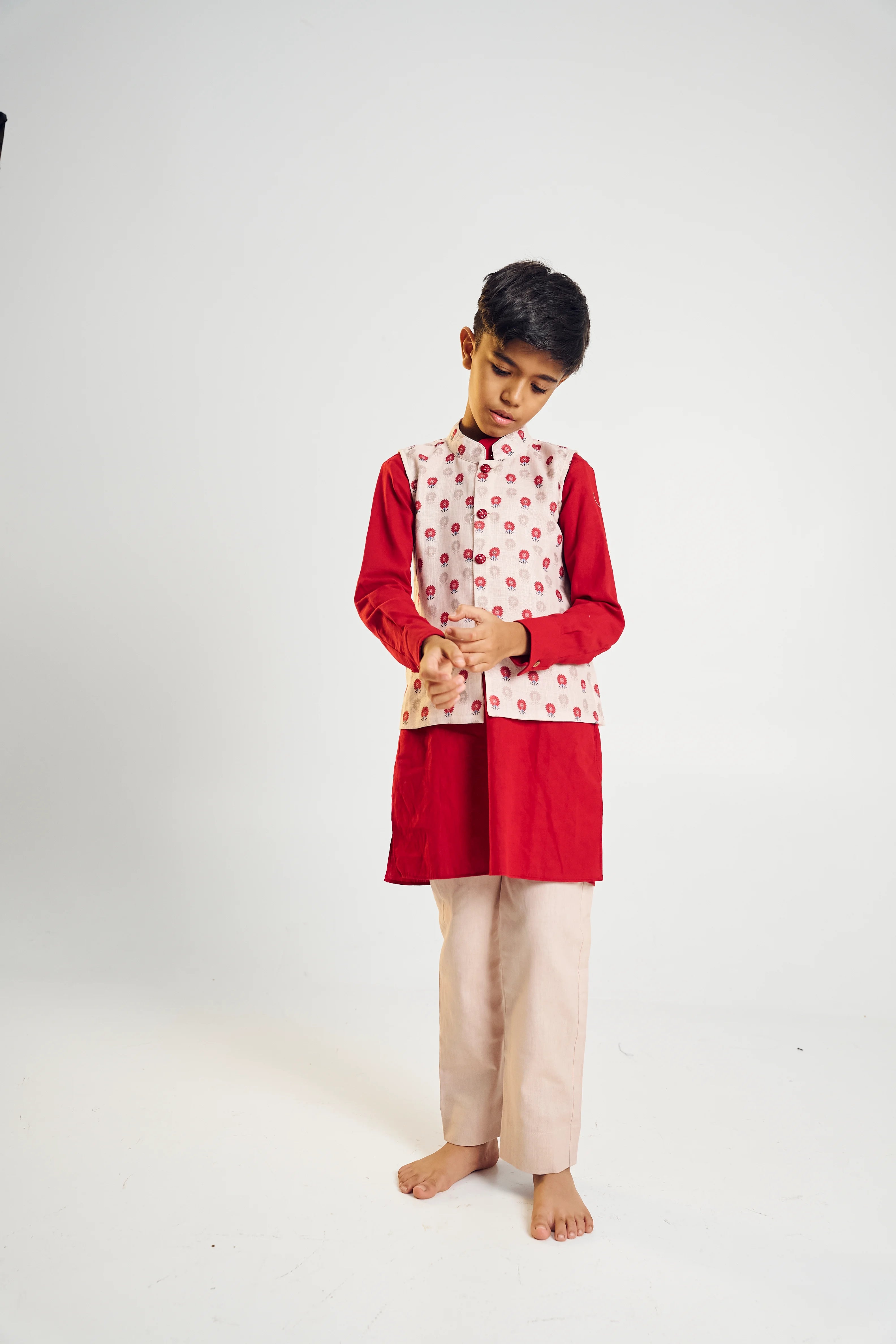 Scarlet Bloom Jacket Kurta Set
