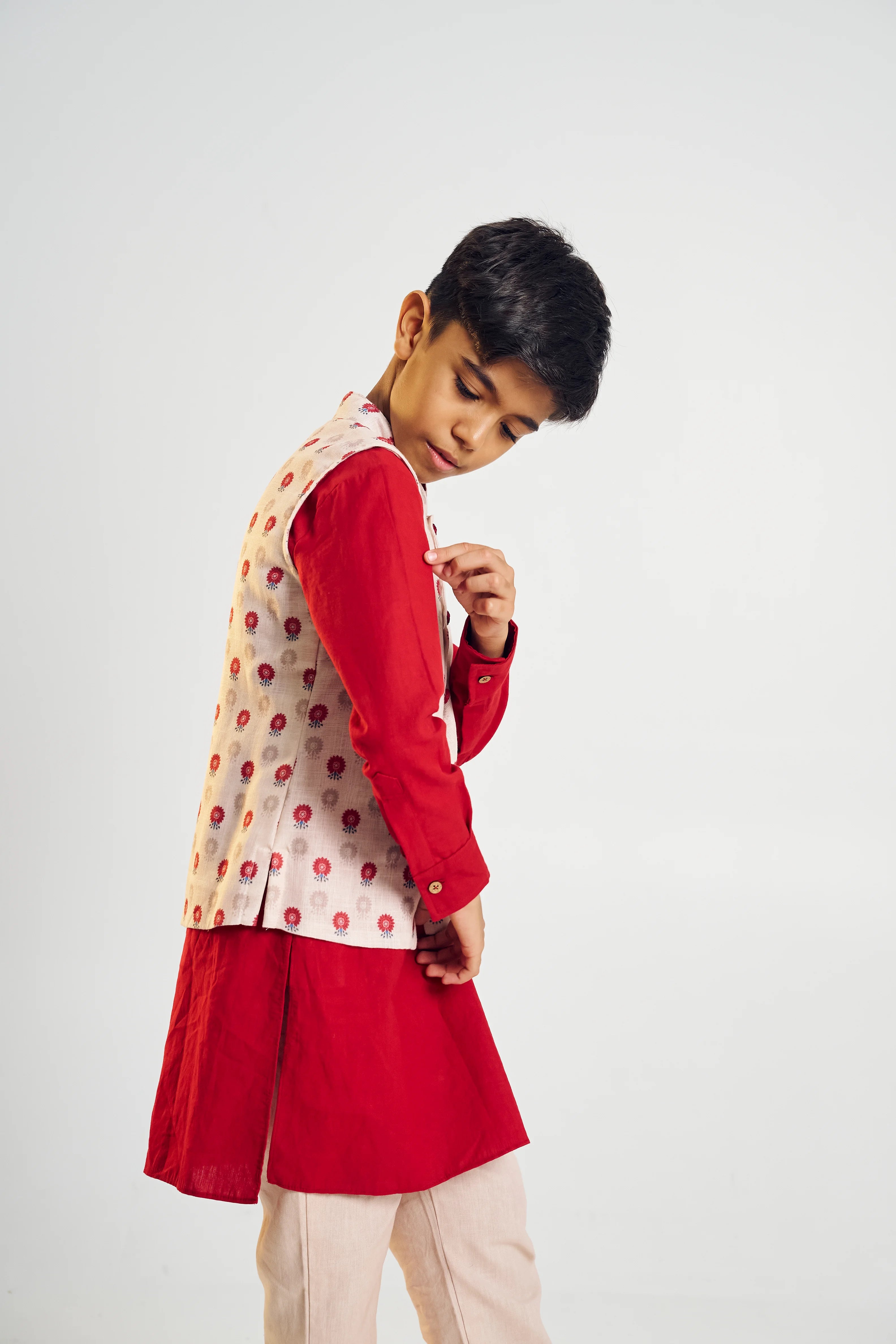 Scarlet Bloom Jacket Kurta Set