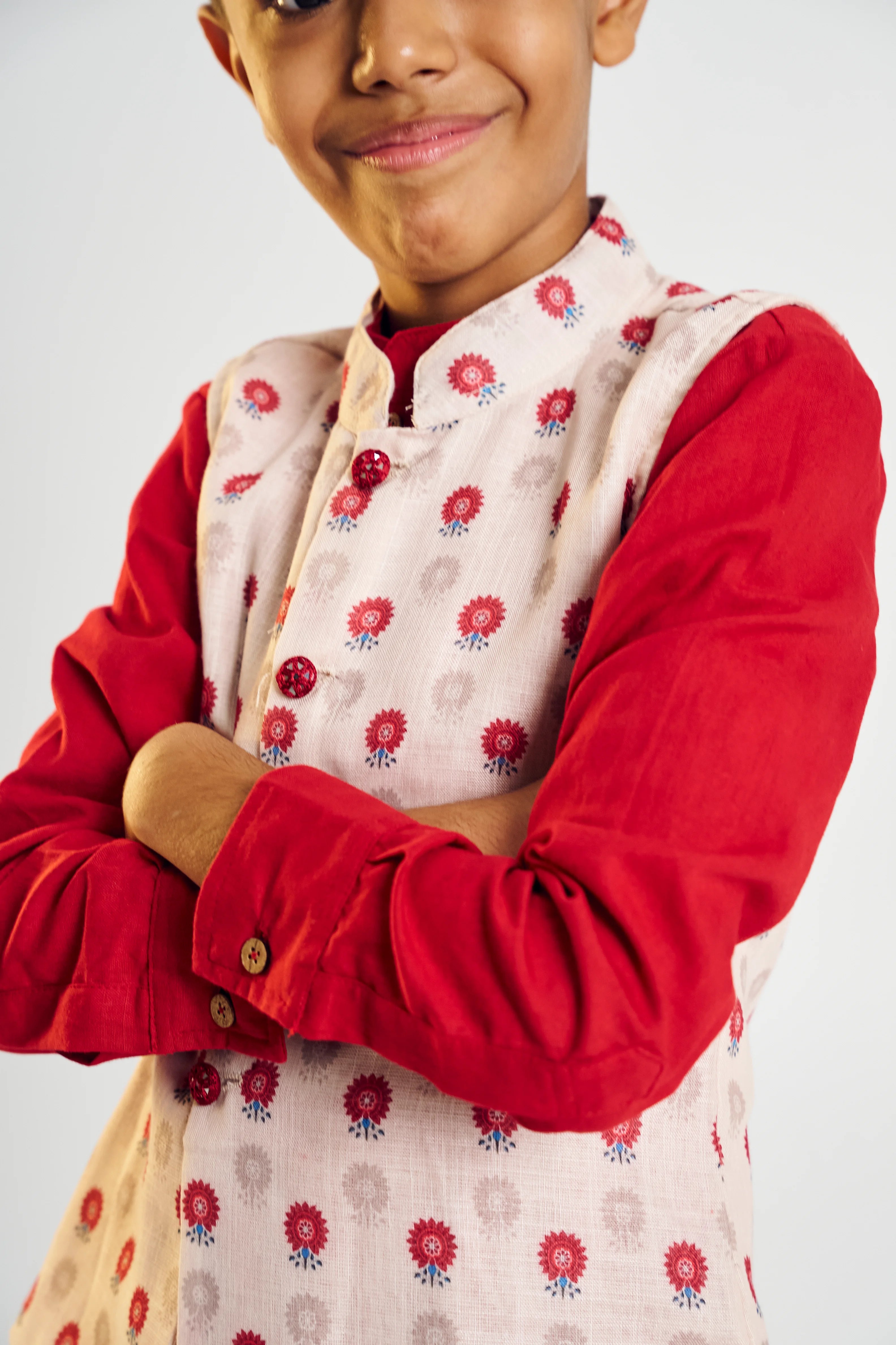 Scarlet Bloom Jacket Kurta Set