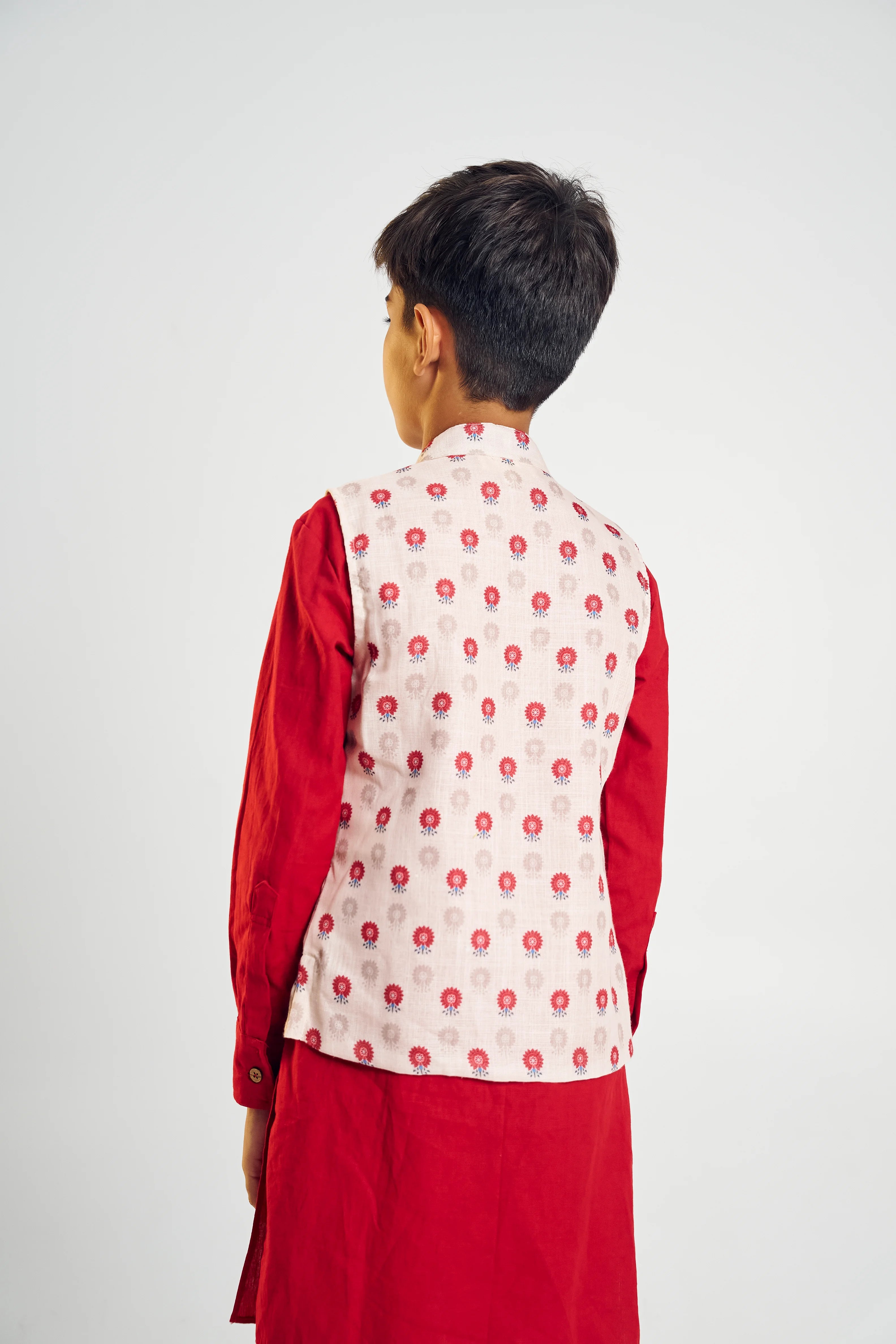Scarlet Bloom Jacket Kurta Set