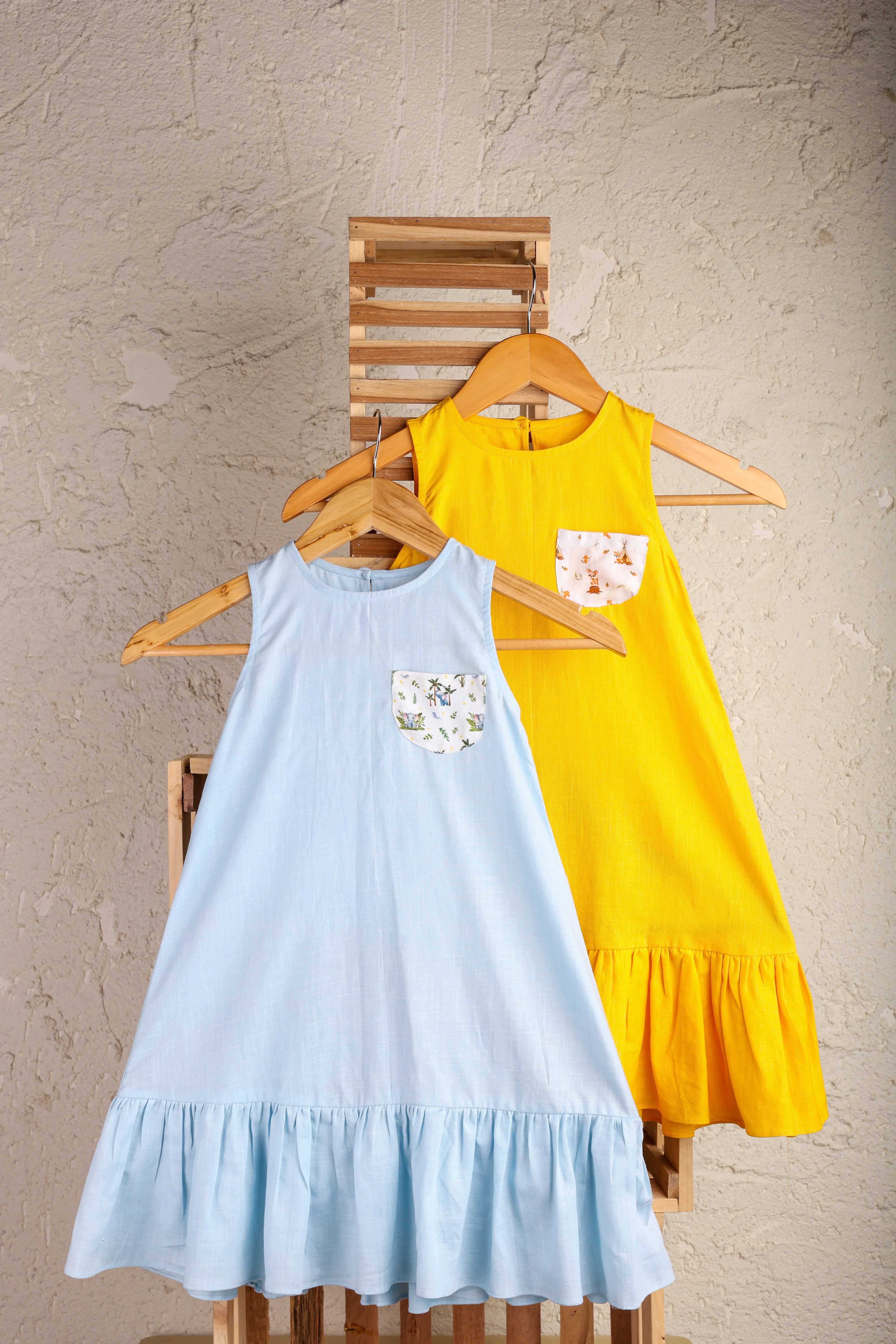 Light Blue Printed Cotton Dress