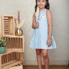 Light Blue Printed Cotton Dress