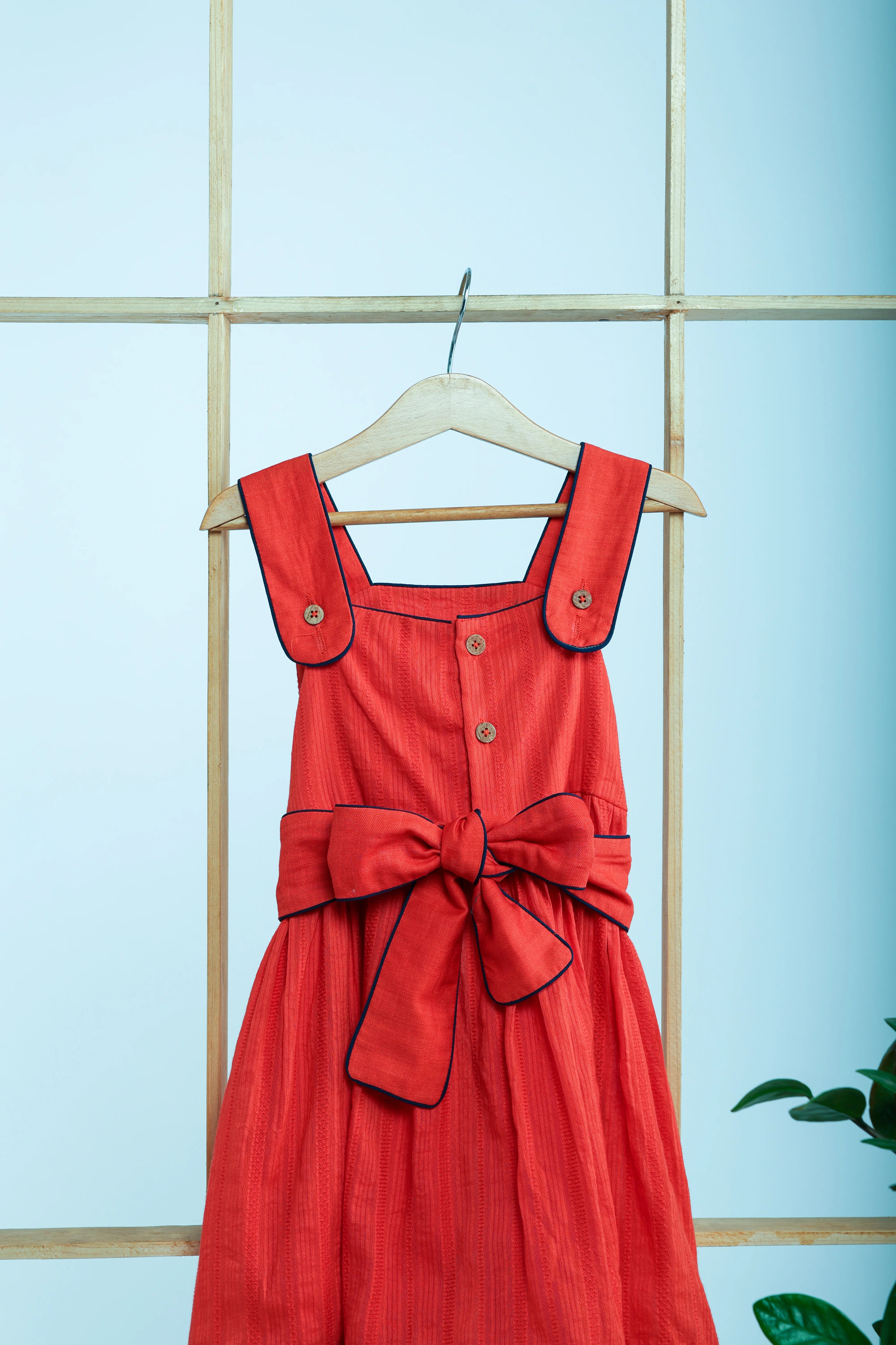 Orange Flare Cotton Dress