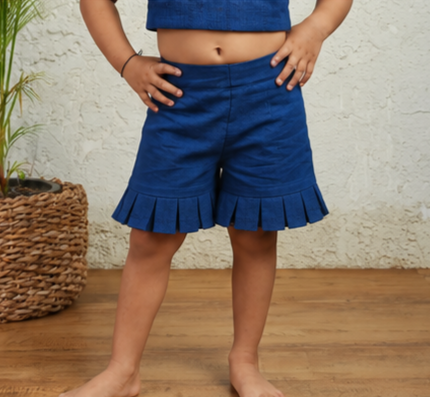 Dark Blue Textured Short