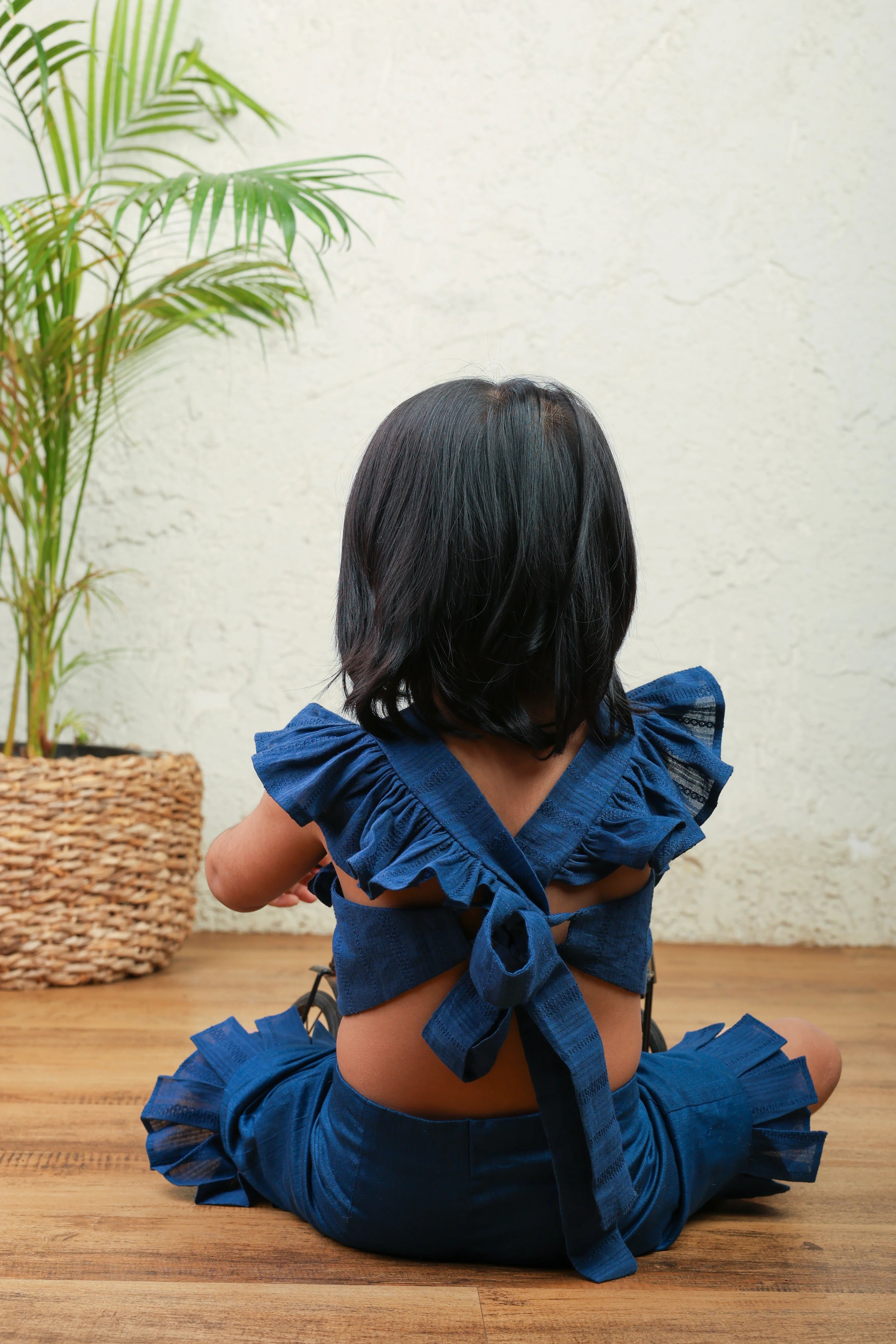 Dark Blue Textured Top