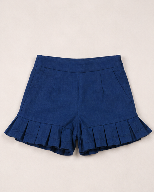 Dark Blue Textured Short
