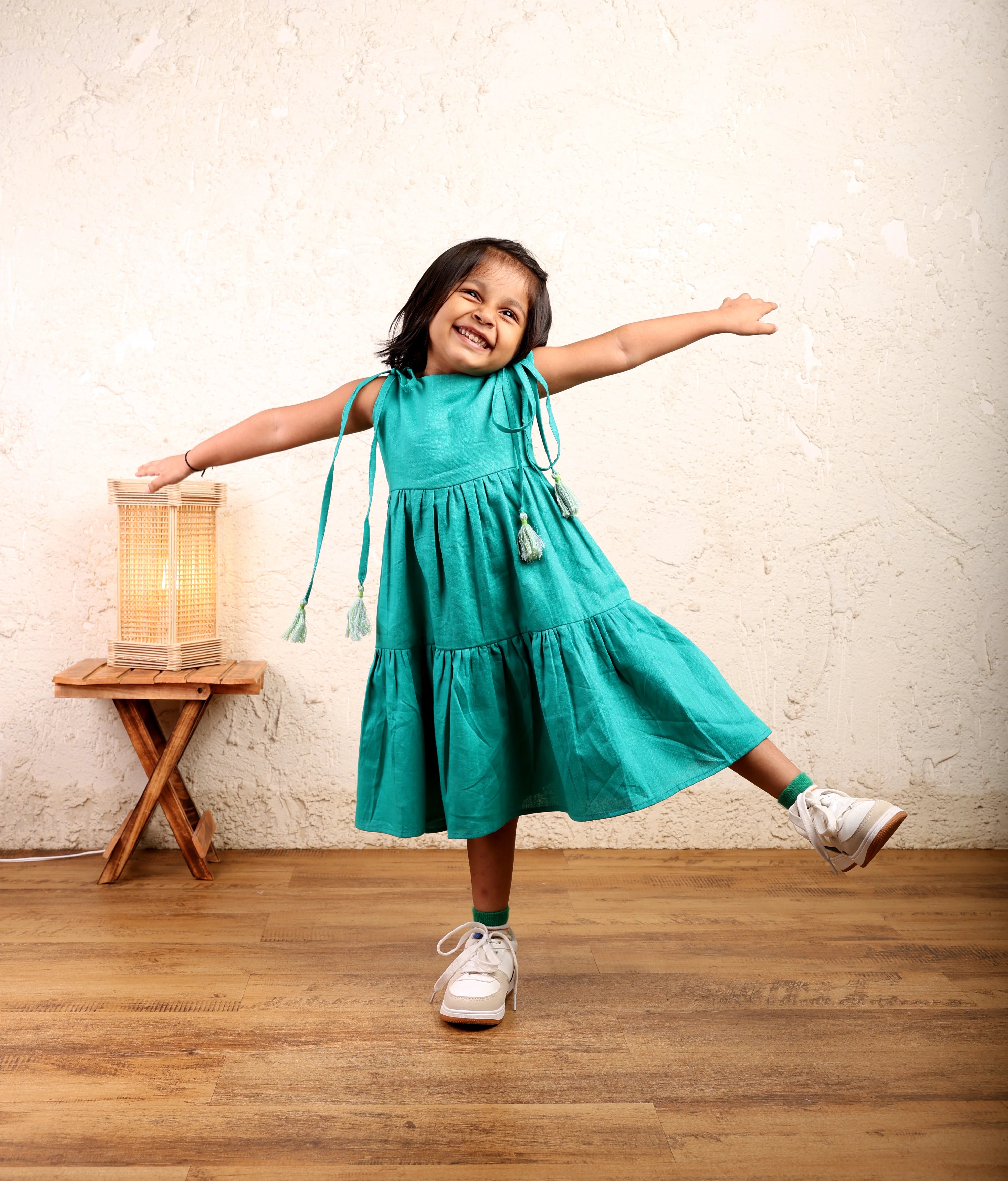 Green Cotton Twirl Dress