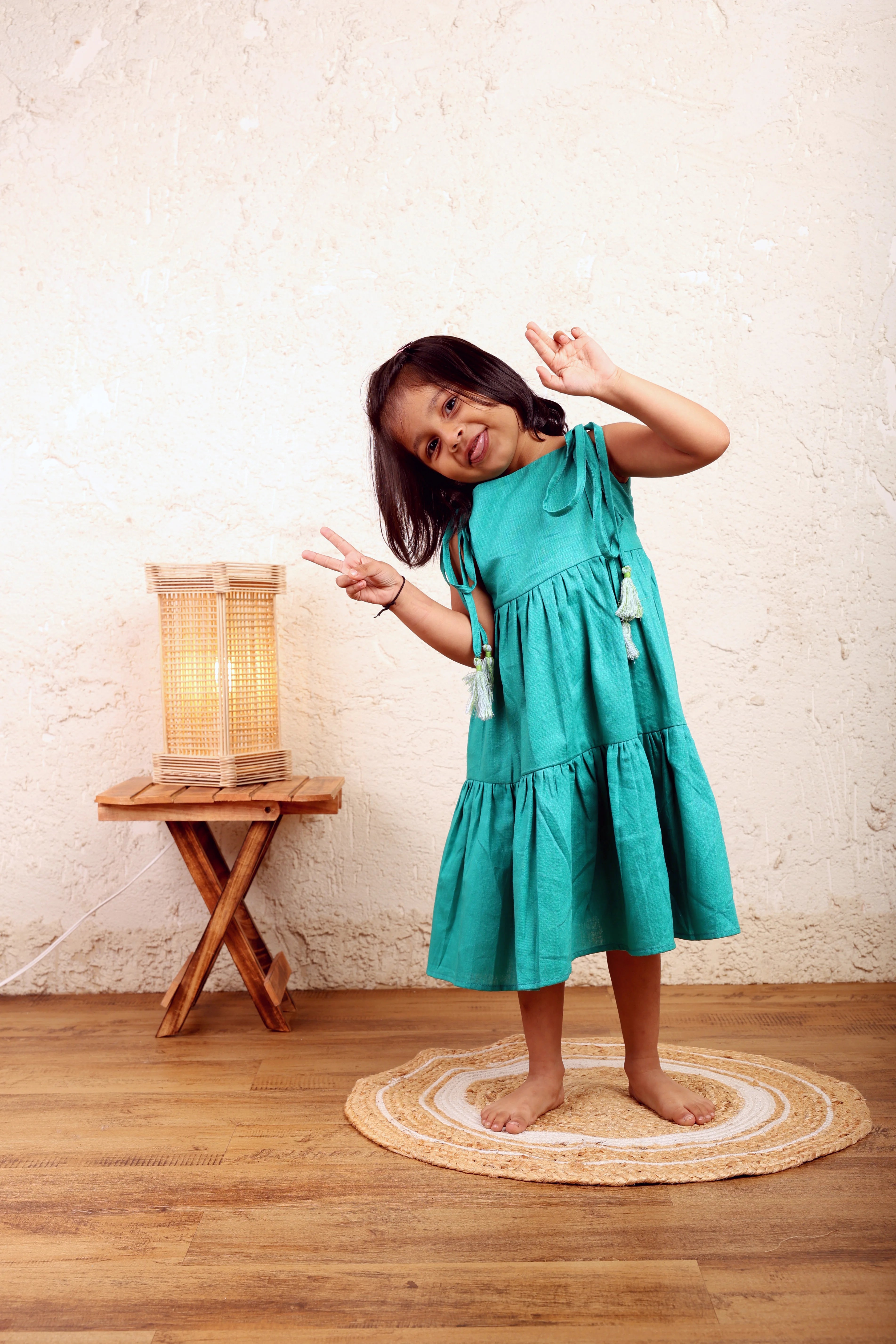Green Cotton Twirl Dress