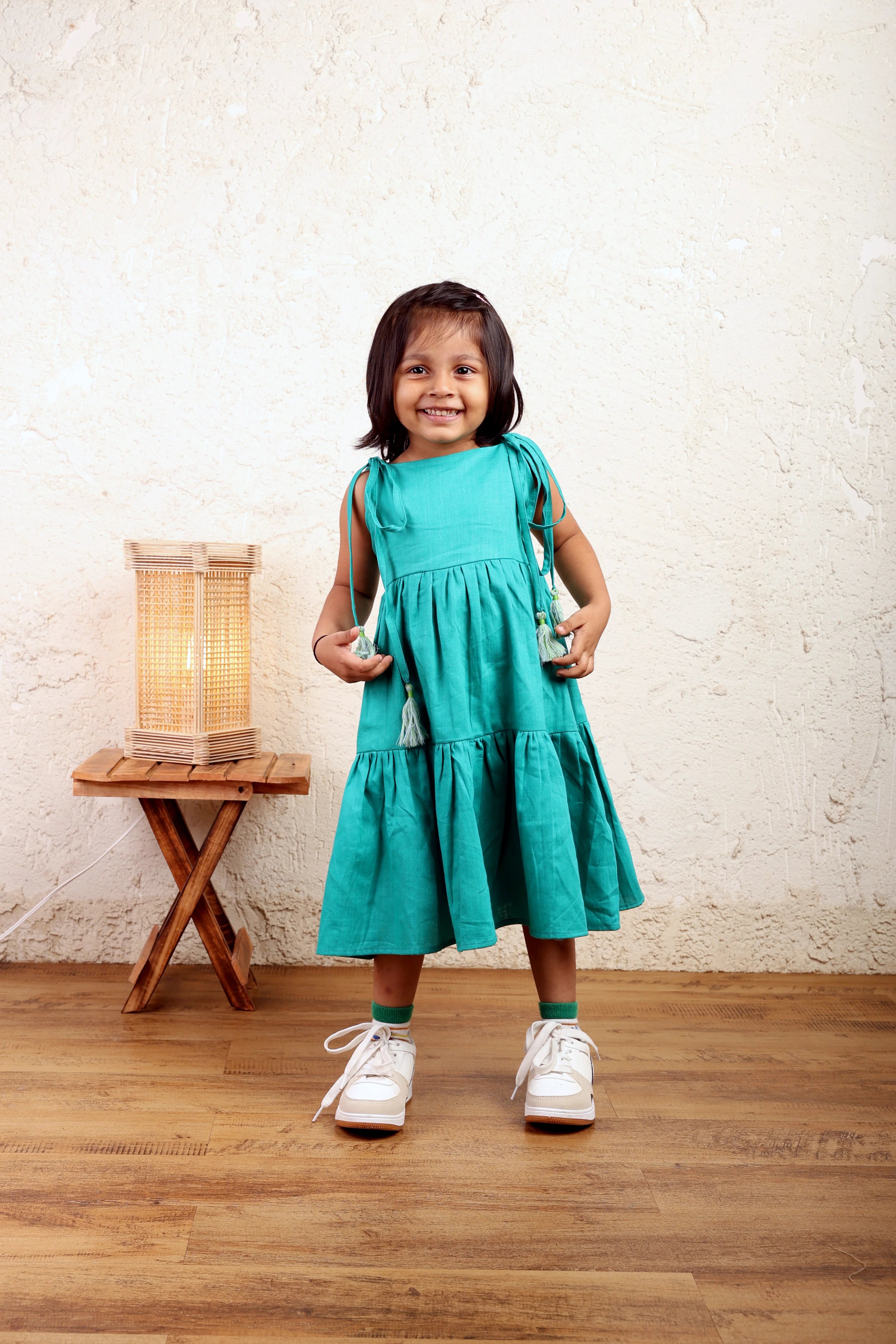 Green Cotton Twirl Dress