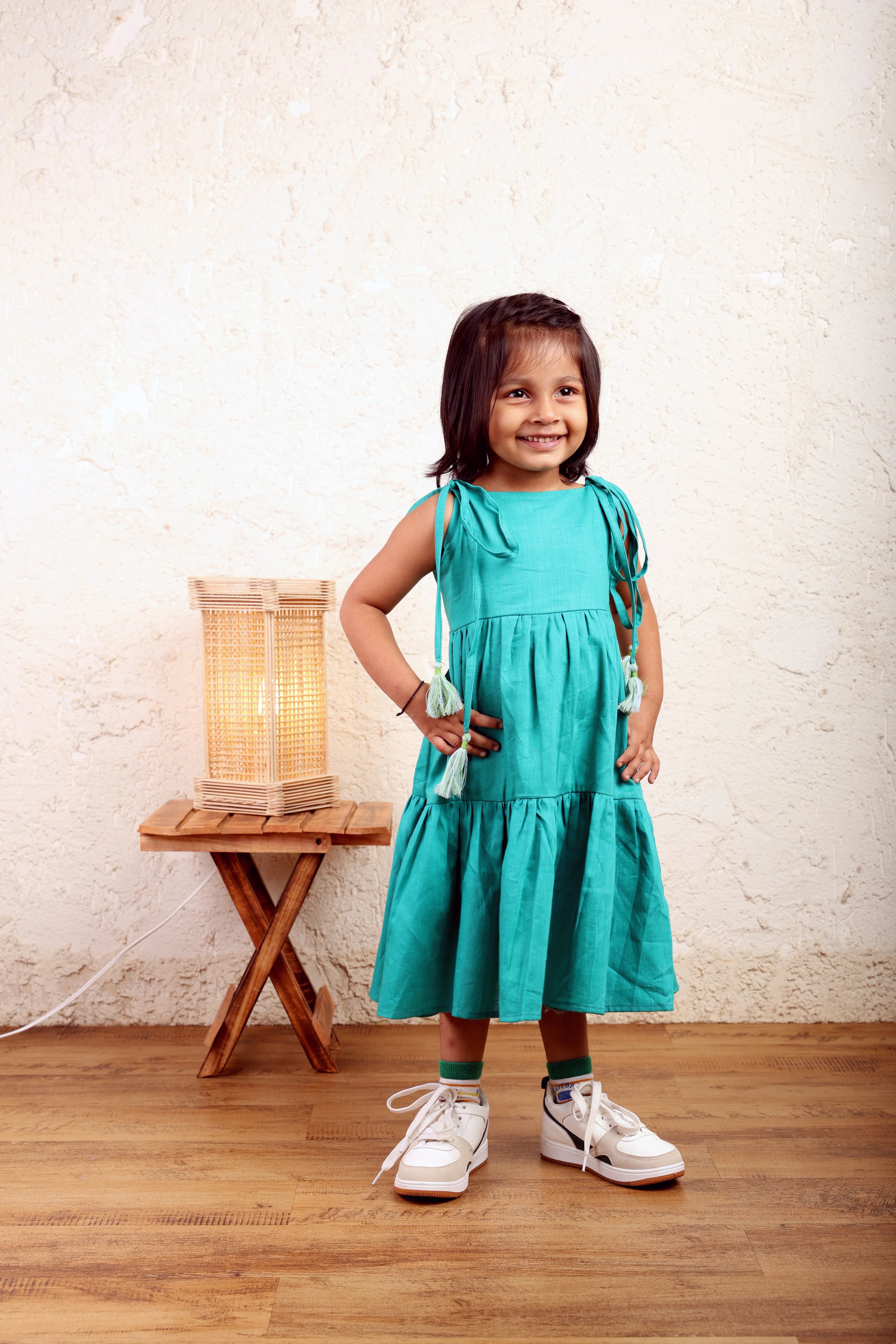 Green Cotton Twirl Dress