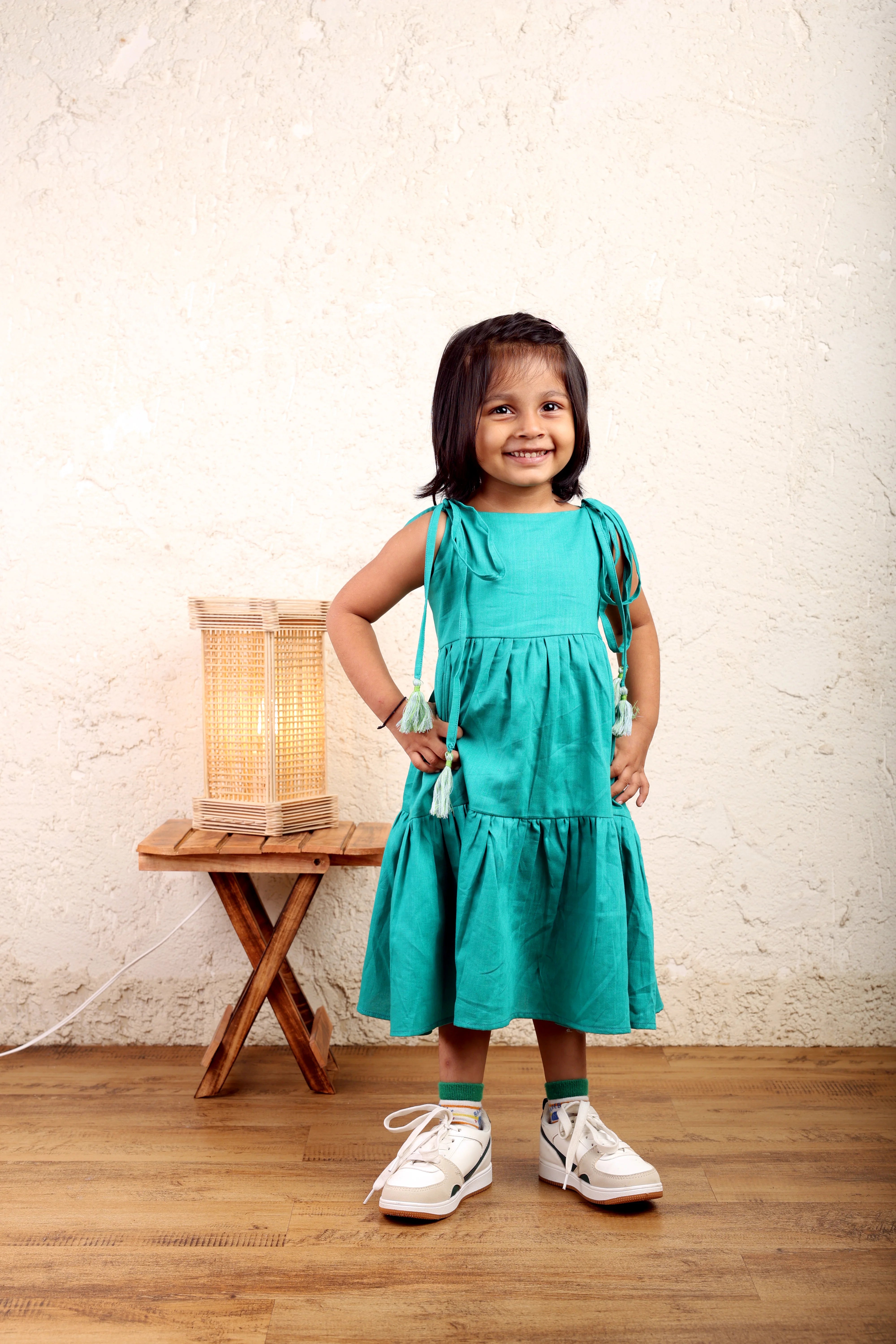 Green Cotton Twirl Dress