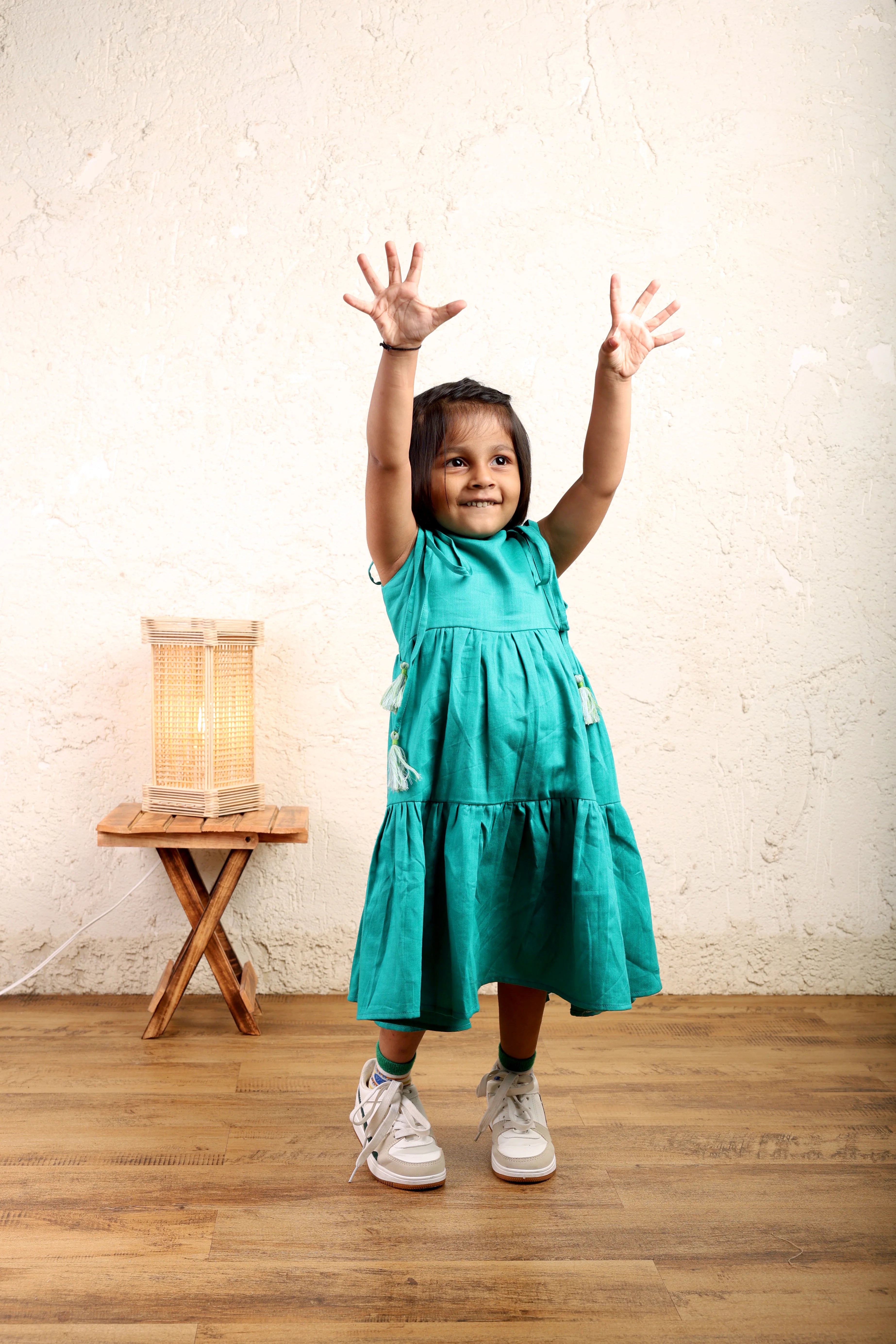 Green Cotton Twirl Dress